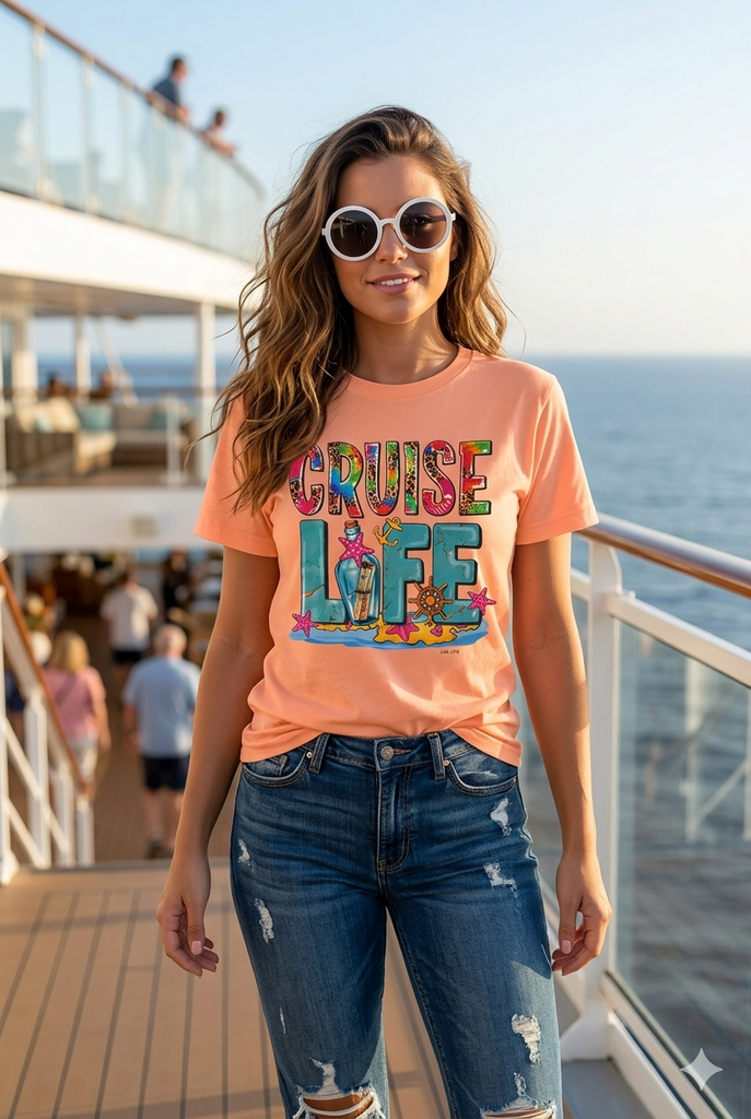 CC DTF CRUISE LIFE TEE - NEON CANTALOPE
