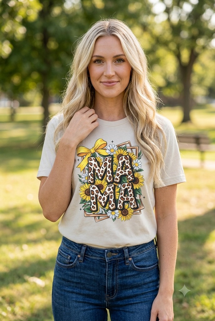 BC DTF MAMA TEE  - TAN