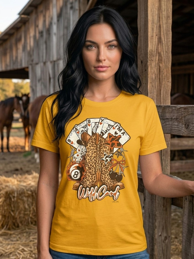 BC DTF WILD CARD TEE - MUSTARD