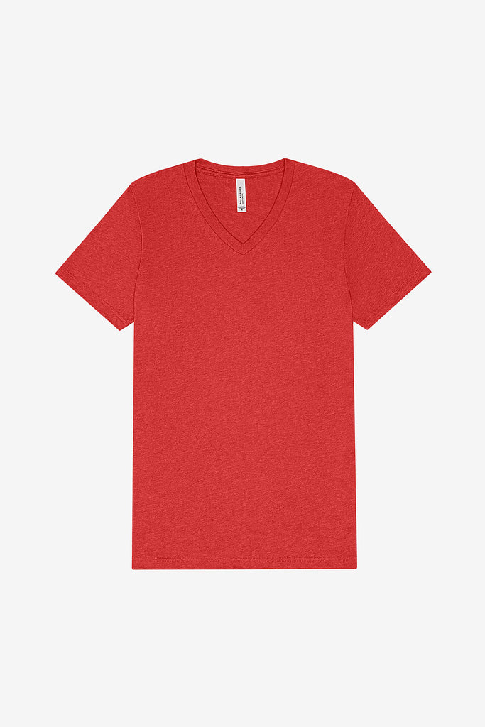 Bella Canvas 3005 CVC V-Neck Short Sleeve - Heather Red