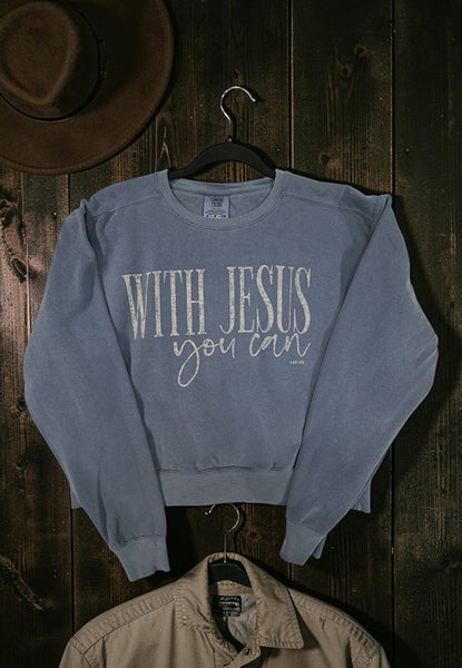 CC DTF SS WITH JESUS - DENIM BLUE