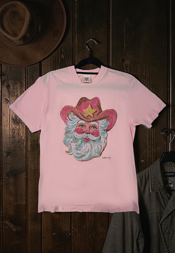 CC DTF HAT SANTA TEE - PINK
