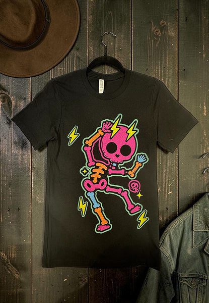 BC DTF NEON SKULL TEE - BLACK