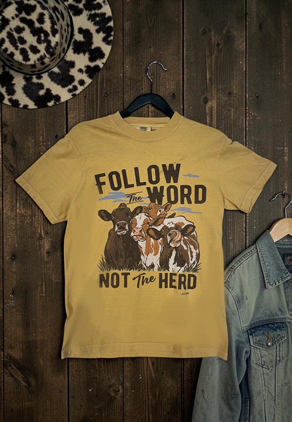 CC DTF FOLLOW THE WORD TEE - MUSTARD