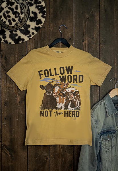 CC DTF FOLLOW THE WORD TEE - MUSTARD
