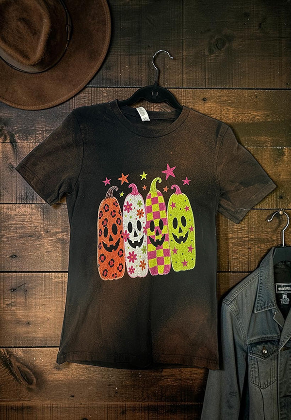 BC BL DTF 4 PUMPKINS TEE  - BLACK BLEACH