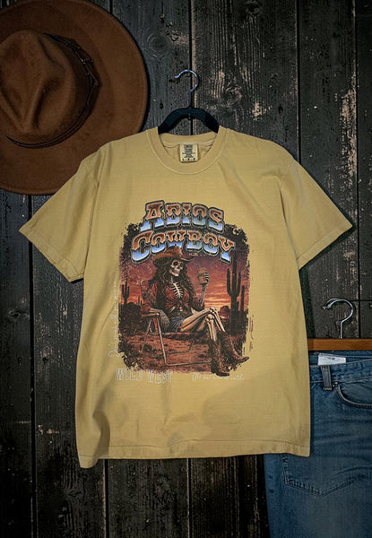 CC DTF ADIOS COWBOY TEE - MUSTARD