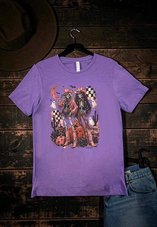 BC DTF SKULL GIRLS TEE - HEATHER PURPLE