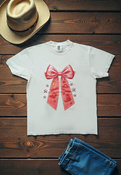 CC DTF HOWDY BOW TEE - IVORY