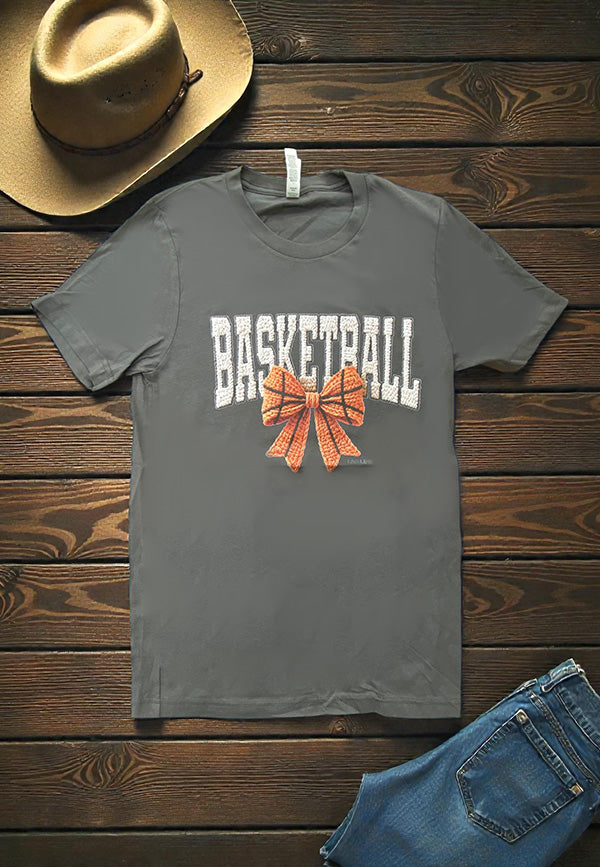 BC DTF BASKETBALL BOW TEE - ASHALT