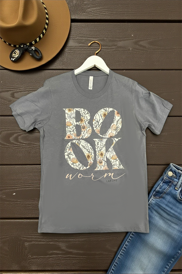 BC DTF BOOK WORM TEE - STORM