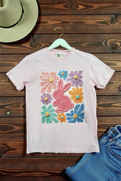 CC DTF YARN BUNNY TEE - BLOOSM