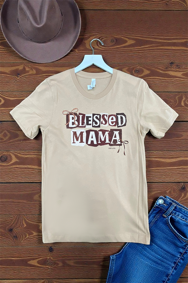 BC DTF BLESSED MAMA TEE - SANDUNE
