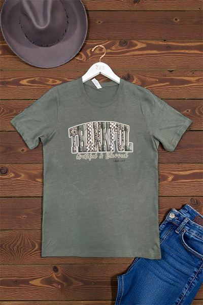 BC DTF THANKFUL TEE - MILITARY GREEN