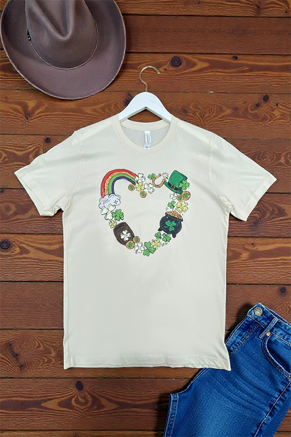 BC DTF BOW SHAMROCKS TEE - CREAM