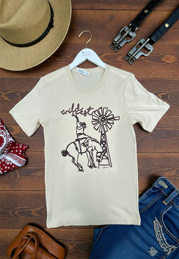 BC DTF WILD WEST TEE - CREAM