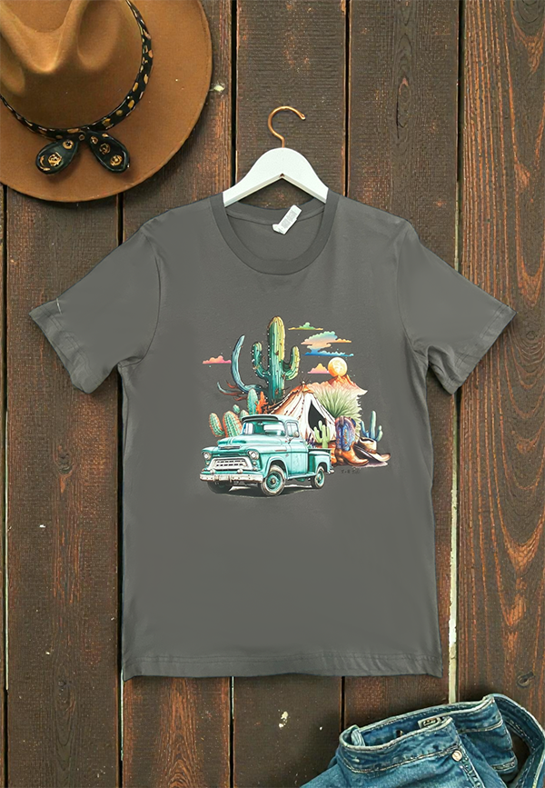 BC DTF SUNSET TRUCK TEE - ASHALT