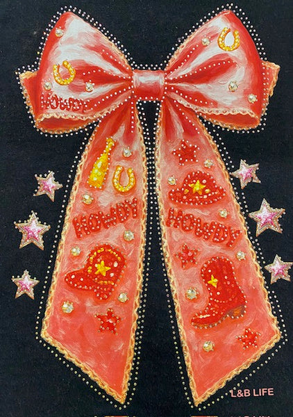 Rodeo Western Bow DTF Transfer with Rhinestones