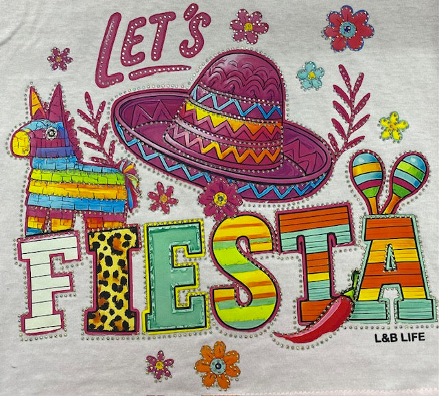 “Let’s Fiesta” Western DTF Transfer with Rhinestones