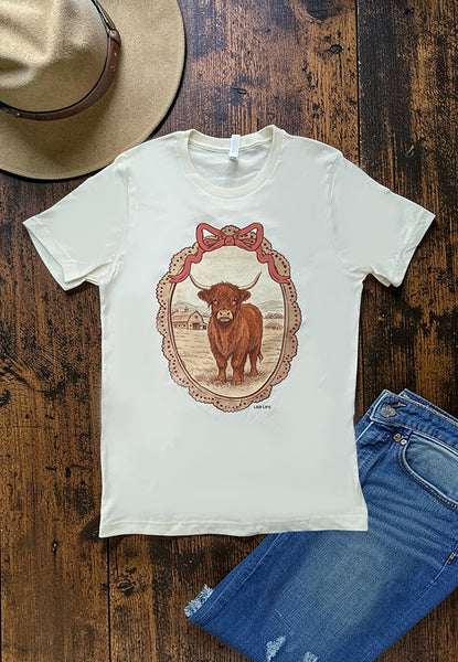 BC DTF COW FRAME TEE - CREAM