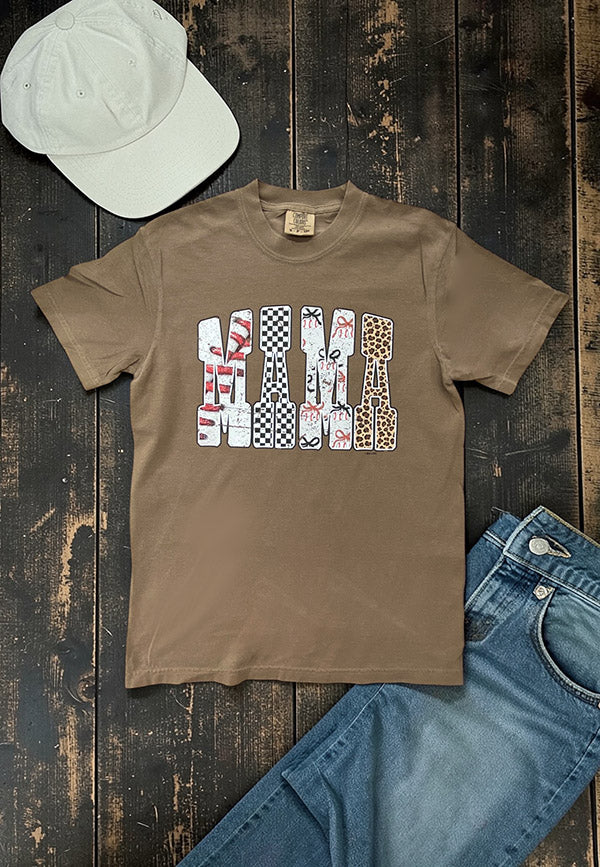 CC DTF MAMA BASEBALL TEE - ESPRESSO