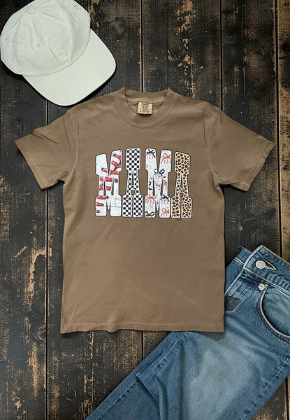 CC DTF MAMA BASEBALL TEE - ESPRESSO