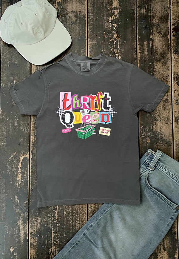 CC DTF THRIF QUEEN TEE  - CHARCOAL