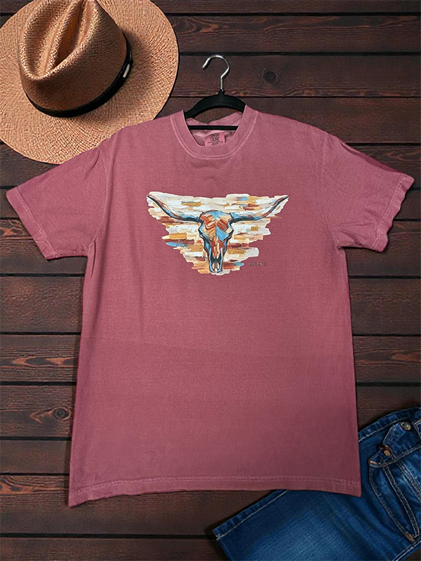 CC DTF WATERCOLOR STEER - BRICK