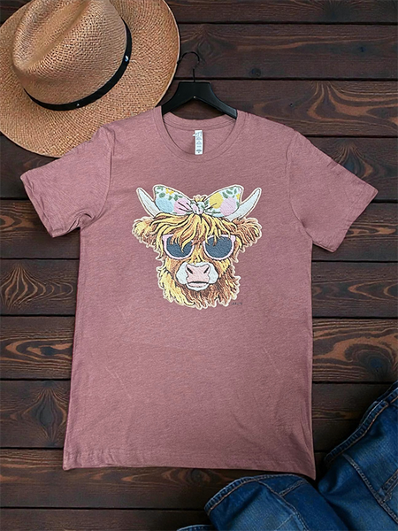 BC DTF FLUFF COW TEE - RUST