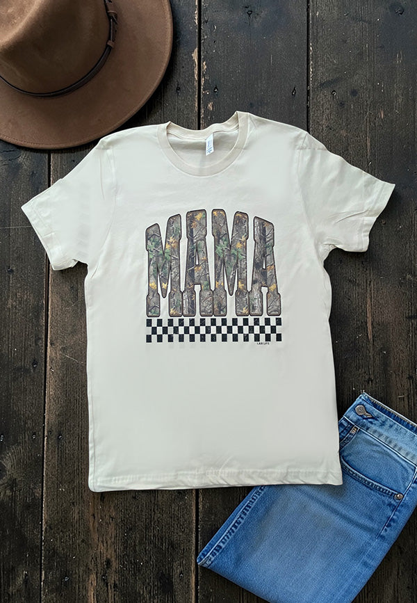 BC DTF MAMA CAMO TEE - CREAM