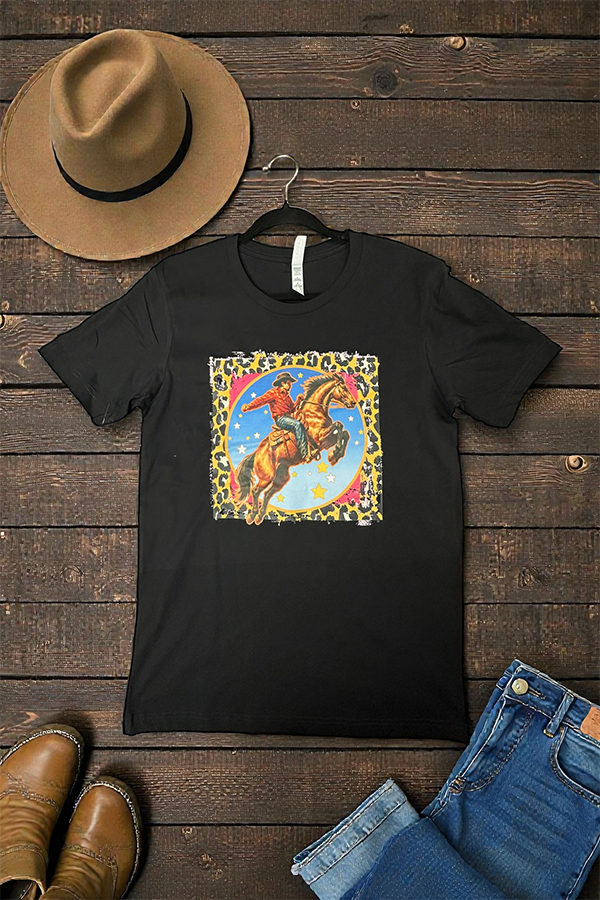 BC DTF LEO BRONCO TEE - BLACK