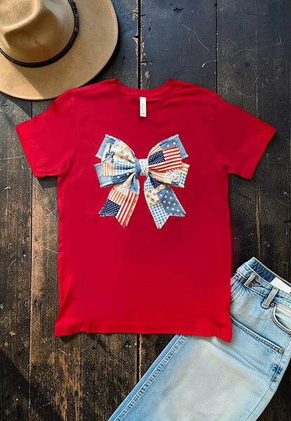 BC DTF BOW FLAG TEE - RED