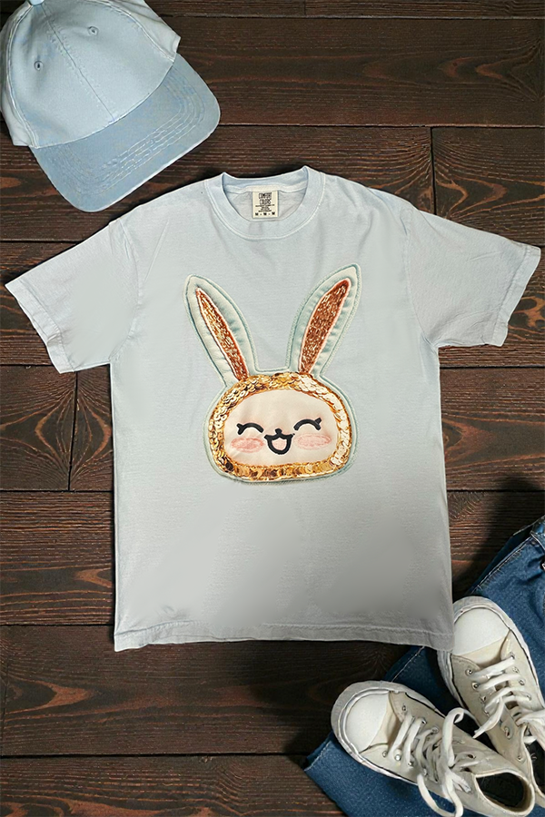 BC DTF SEQ BUNNY TEE - CHAMBRAY