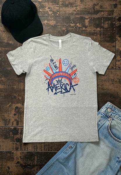 BC DTF AMERICA TEE - LIGHT GREY