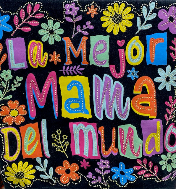 “La Mejor Mama Del Mundo” DTF Transfer with Rhinestones