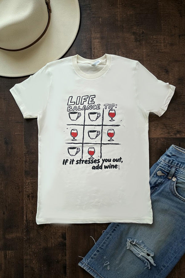 BC DTF LIFE BALANCE TEE  - CREAM