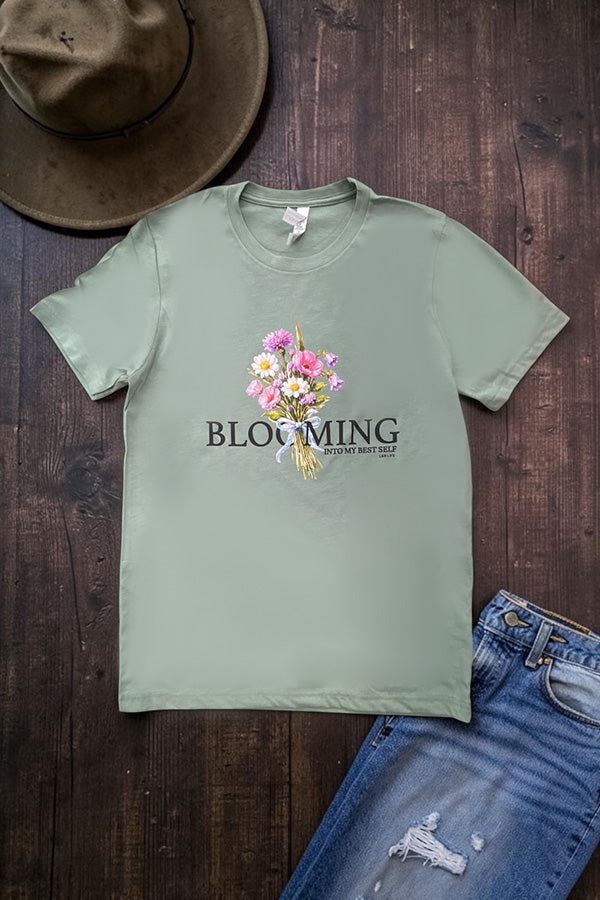 BC DTF BLOOMING TEE - SAGE