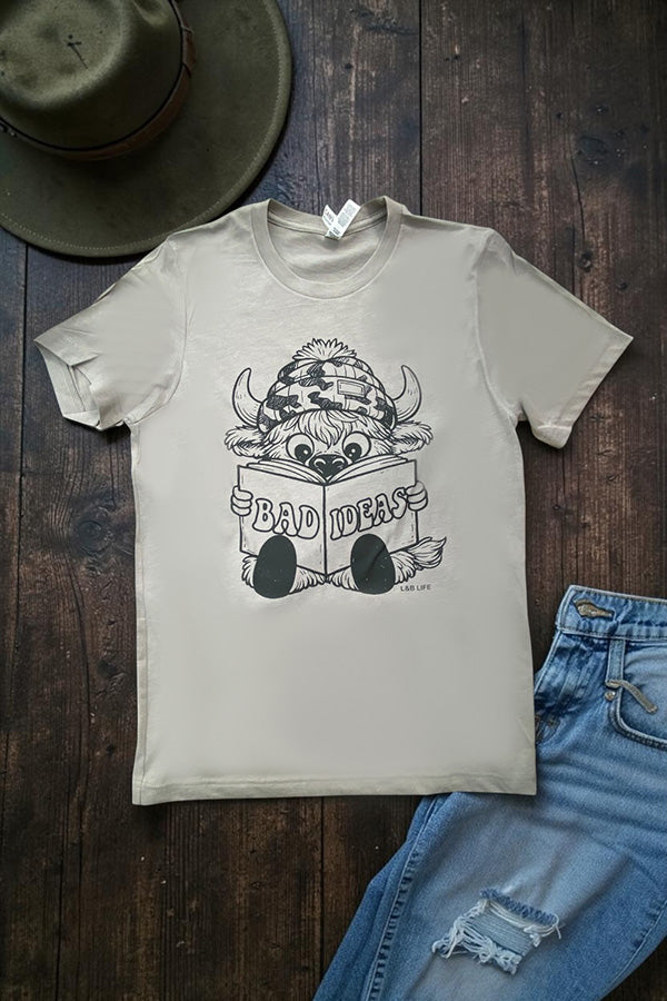 BC DTF BAD IDEAS TEE  - PEBBLE