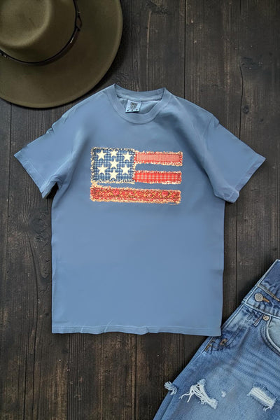CC DTF FLAG TEE - DENIM