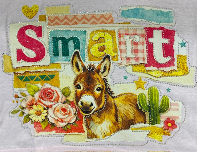 Smart Donkey Rhinestone DTF Transfer