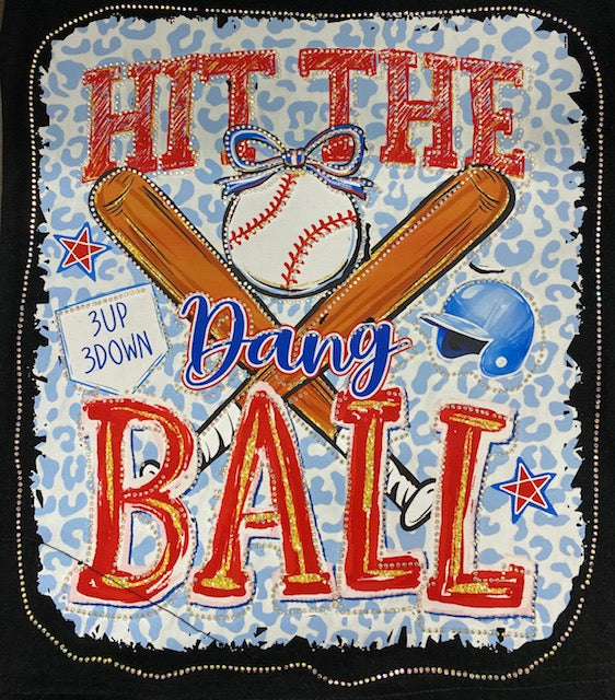 Hit The Ball DTF Transfer with Rhinestones