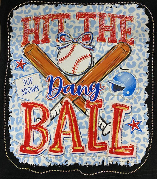 Hit The Ball DTF Transfer with Rhinestones