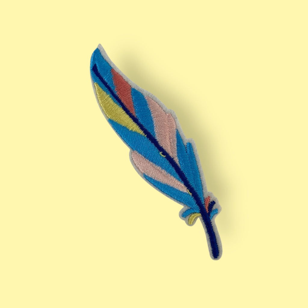 PINK/BLUE FEATHER HAT PATCH