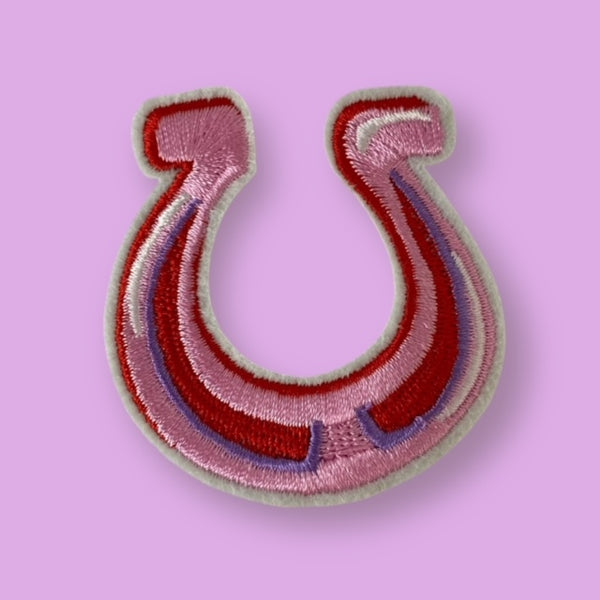 PINK / PURPLE HORSESHOE HAT PATCH