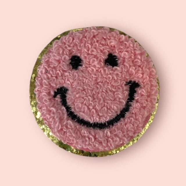 PINK SMILEY HAT HAT PATCH