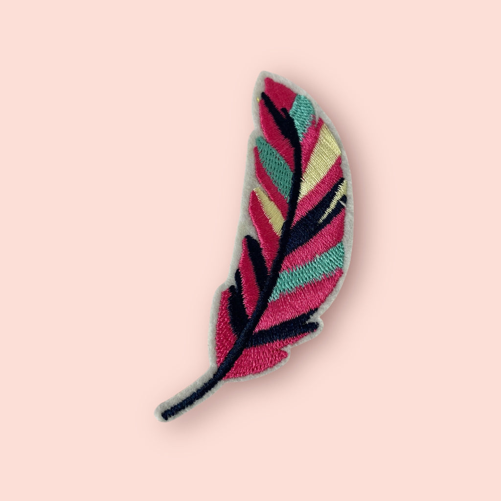 PINK/BLUE FEATHER HAT PATCH