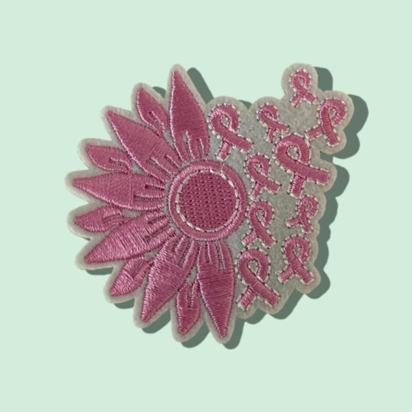 BREAST CANCER FLOWER HAT PATCH