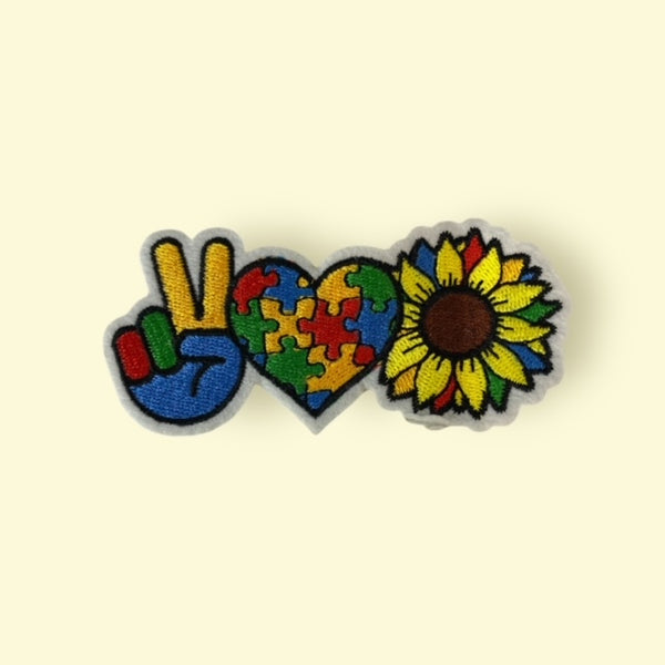 PEACE LOVE FLOWER HAT PATCH