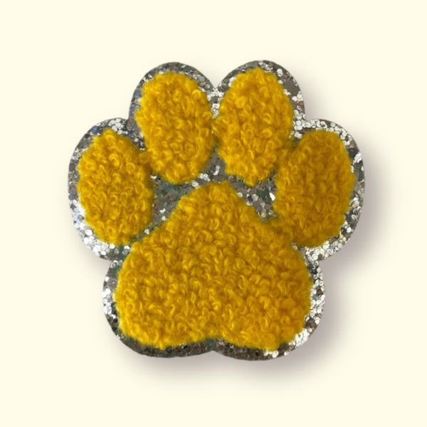 YELLOW GOLD / SILVER PAW HAT PATCH