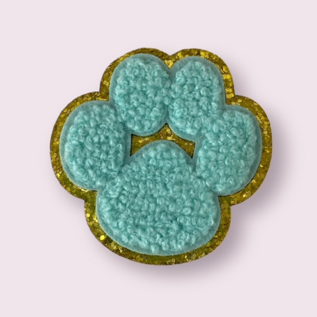 TEAL/ GOLD PAW HAT PATCH